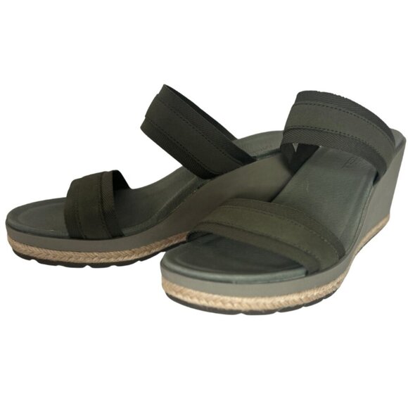 Merrell Kaiteri Women's Wedge Slide Olive Green Sandals - Picture 1 of 5